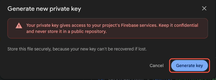 Generate new private key: the confirmation